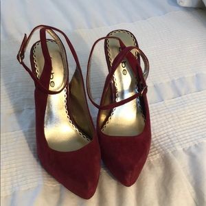 bebe ankle wrap around strap heels .